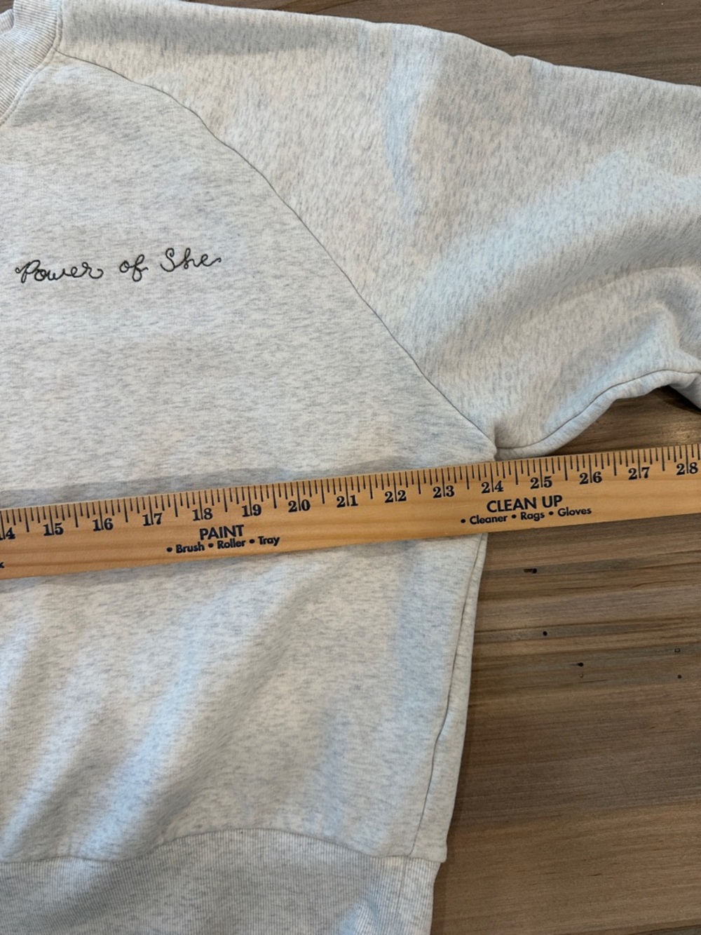 Athleta Light Gray Crewneck Sweatshirt with "Power of She" Embroidery - Picture 5 of 7